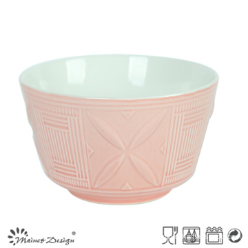 14cm Ceramic Bowl Embossed Design Two Tone